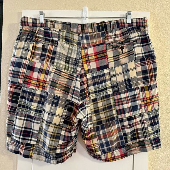 Polo Ralph Lauren Madras Plaid Patchwork Shorts Classic 9" Men's Size 42 - Picture 7 of 10